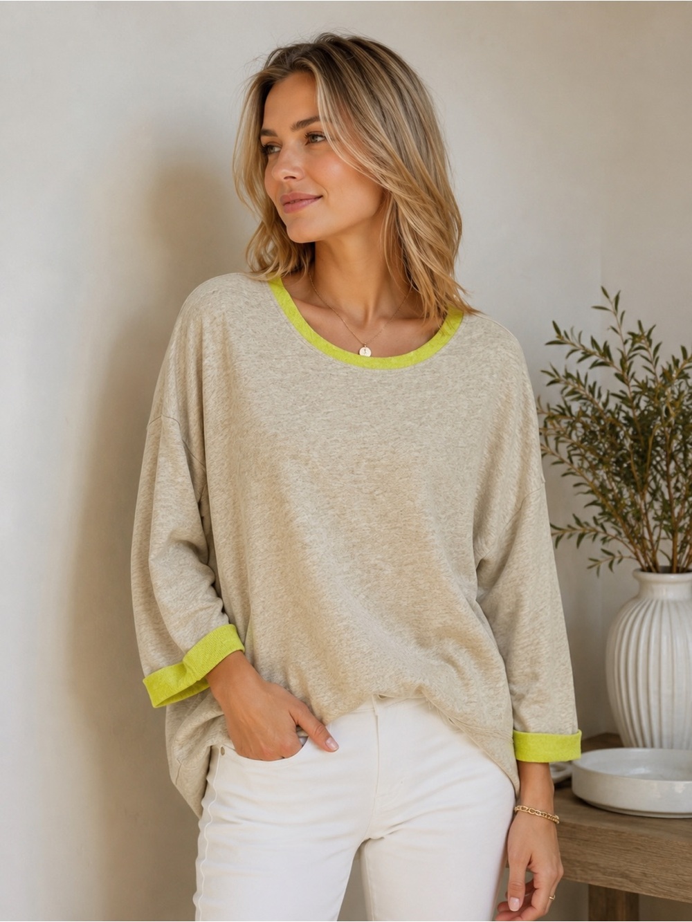 $69 NWT Fresh Produce Luminous Callie Oatmeal Sweatshirt XS/S